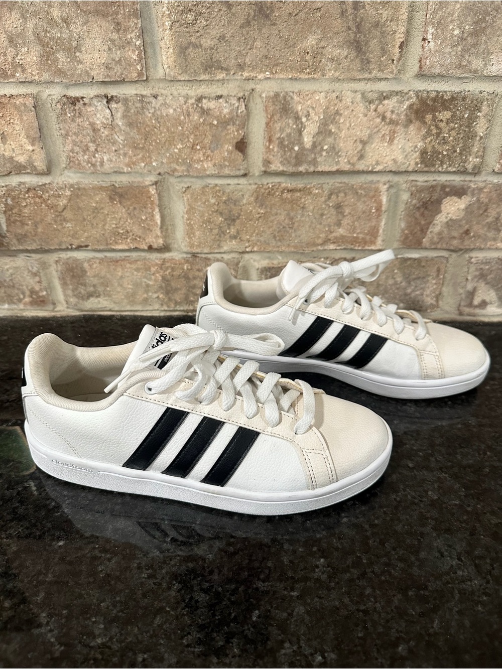 adidas Originals White Sneakers with Black Stripes